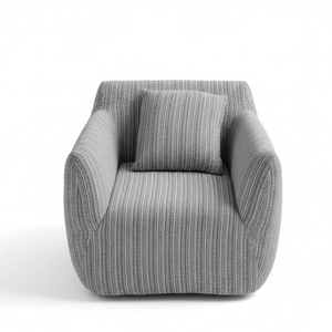 Canapé paresseux moderne en tissu rayé, fauteuil confortable pour salon, chambre à coucher, détente à domicile - Product Image 1