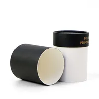 Boîte cylindrique en papier noir avec couvercle facile à ouvrir en aluminium, emballage alimentaire de qualité pour café, thé, noix