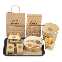 Boîte d'emballage alimentaire en papier kraft non pliable en forme de bateau pour hamburgers, frites et poulet frit