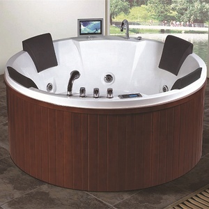 Jacuzzi Exterior Redondo Independiente Moderno de Acrílico Blanco con 22 Jets, Hidromasaje Chino, Capacidad de 60 Galones+, Oferta para Fiestas - Product Image 5