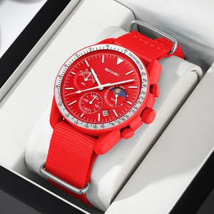 <span class=keywords><strong>Montre</strong></span> chronographe à quartz pour <span class=keywords><strong>homme</strong></span>, affichage jour/nuit 24 heures, lunette tachymètre, fenêtre de date, <span class=keywords><strong>bracelet</strong></span> en nylon, <span class=keywords><strong>montre</strong></span>-<span class=keywords><strong>bracelet</strong></span> sport décontractée - Product Image 5