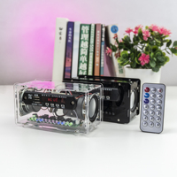 PACKBOXPRICE Kit de haut-parleurs BT carte Radio FM Audio pièces de coque en acrylique avec indicateur de niveau de contrôle du son LED
