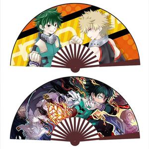 Сделанный на заказ вентилятор из бамбука, рассекающий демонов, 10 дюймов, большой размер, шелковая ткань, ручной складной вентилятор kamado nezuko