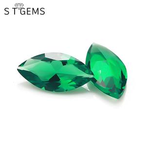 Loose 113# Green Synthetic <strong>Emerald</strong> Marquis Cut Nano <strong>Stone</strong> for Sale - Product Image 2