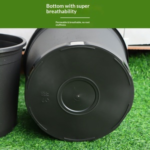 Pot de fleurs <span class=keywords><strong>en</strong></span> plastique respirant épaissi DaringFish Black Gallon Pastoral Design pour orchidées, dendrobiums, pivoines, épipremnus et roses - Product Image 3