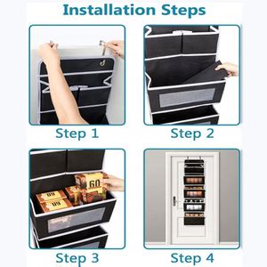 5-Shelf Collapsible Door Storage Organizer for Bedroom with 2 Small Pocket and 4 Side Pocket Over Door Hanging Organizer - Product Image 3