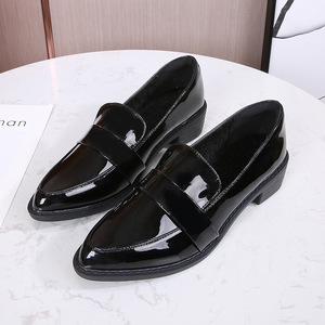 British Style Classic Vintage <b>Pointed</b> <b>Toe</b> Microfiber Plus Size Casual Slip <b>Flat</b> Business Loafers Women Summer Buckle Dress Shoes - Product Image 1