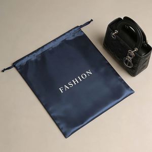 Custom Logo Satin <b>Drawstring</b> Bag Gift Packaging Bags Perfume Clothing Dust Bag Jewelry <b>Pouch</b> Multi-Color Luxury Silk Satin Bag - Product Image 5