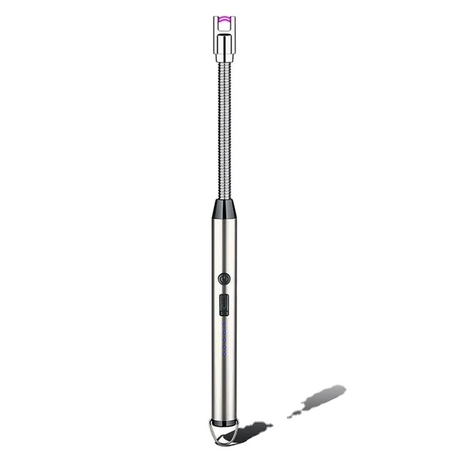 USB Electric Rechargeable Long Kitchen Lighter for Stove Windproof LED Plasma Arc Flameless Candle Unusual BBQ Lighters Outdoor