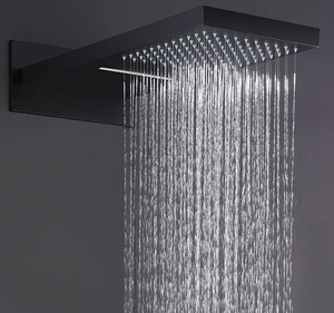 Rubinetto doccia Set completo valvola termostatica a 3 vie con pannello doccia portatile a spruzzo superiore rame nero pioggia nascosta - Product Image 2