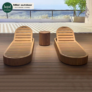 Chaise longue d'extérieur en bois de teck durable Villa & Resort Patio Daybed Garden Sun Lounger-for Hotels - Product Image 4