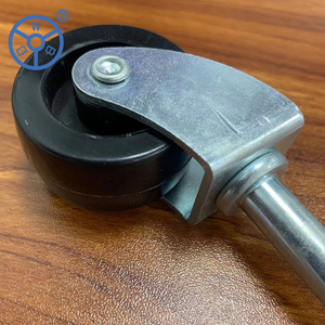 WBD-ruedas giratorias pequeñas de <span class=keywords><strong>2</strong></span> pulgadas para muebles, estante de almacenamiento de PP, de plástico duro, con eje de rosca, color negro - Product Image 6