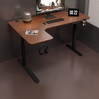 Bureau debout ergonomique en forme de L, réglable en hauteur, bureau d'ordinateur d'angle peu encombrant pour poste de travail à domicile et jeux vidéo