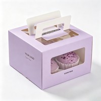 Boîte à gâteau personnalisée avec poignée, emballage en carton pour pâtisserie, desserts, vente en gros avec fenêtre en PVC, votre propre logo