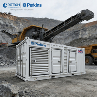 Générateur diesel Ritech industriel 2500 kVA 2000 kW avec moteur Perkins, onduleur triphasé, personnalisation, prix usine