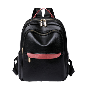 Wholesale Large Capacity <b>Ladies</b> Waterproof Geometric Pattern Vintage Style Polyester Lining Zipper Closure Pu Leather <b>Backpack</b> - Product Image 1