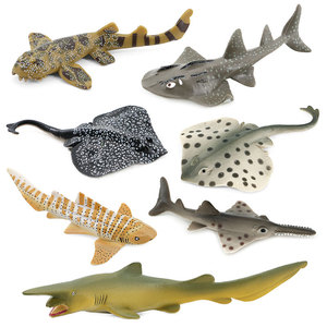 Modèles d'animaux marins de simulation transfrontalière à assembler en PVC : <span class=keywords><strong>Requin</strong></span> à bec de sabre, <span class=keywords><strong>Requin</strong></span> zèbre, Raie, Poisson-<span class=keywords><strong>guitare</strong></span>, <span class=keywords><strong>Requin</strong></span> rayé, <span class=keywords><strong>Requin</strong></span> bambou - Product Image 1