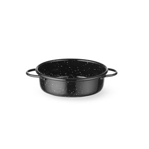 HENDI Piatto Cocotte in Smalto Nero, Diametro 120mm x Altezza 40mm, Attrezzatura da Forno Rotonda Nera - Product Image 1
