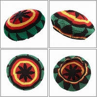 Disfraz de pelo negro largo Dreadlocks peluca sombrero Reggae estilo jamaicano Rasta sombrero ganchillo boina de punto sombreros