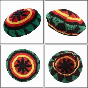 Cheveux longs noirs Costume Dreadlocks Perruque Chapeau Reggae Style Jamaïcain <span class=keywords><strong>Rasta</strong></span> Chapeau Crocheté Tricoté Béret Chapeaux - Product Image 6