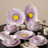 Pansy Clove Purple Luxury Bohemian Stoneware Dishwasher & Microwave Safe Holiday Tableware