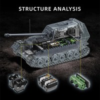 Bloques de Construcción Militares de la Segunda Guerra Mundial 1/28 Jagdpanzer TIGER/P, Set de Bloques de Construcción del Tanque Pesado Ferdinand de la Segunda Guerra Mundial, Juguetes de Ladrillos para Niños, Regalos para Niños