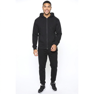Conjunto Deportivo al por Mayor para Hombre, Negro, Unisex, 65% Algodón, 35% Poliéster, Conjunto Deportivo Holgado para Hombre, Conjunto de 2 Piezas - Product Image 1