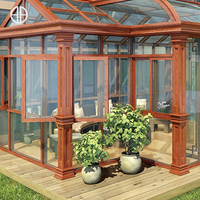 Jardin d'hiver moderne de luxe préfabriqué sur mesure en aluminium, véranda en verre préfabriquée, véranda en verre pour solarium