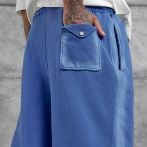 Quần jogger nam ống rộng, chất liệu cotton 100%, hiệu ứng làm cũ, phong cách đường phố, thoáng khí, có dây rút, in logo tùy chỉnh - Product Image 4