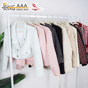 KingAAA <span class=keywords><strong>Giacca</strong></span> Invernale Vintage Autentica di <span class=keywords><strong>Tweed</strong></span> Usata da Donna, Cappotto Corto Retrò di Design, Abbigliamento da Sfilata - Product Image 1