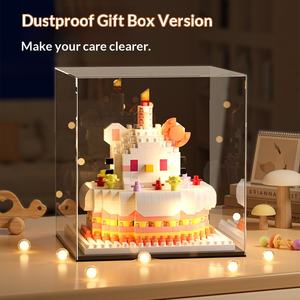 Vente en gros de jouets d'assemblage pour filles, blocs de construction de gâteaux d'anniversaire à l'échelle 1:8, ornements en micro-particules de plastique DIY - Product Image 3