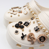 Ensemble de breloques pour chaussures amovibles style INS pour Crocs, strass et perles, kit d'accessoires DIY avec boucle, décoration de chaussures tendance