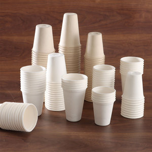 Vasos de Papel Desechables Biodegradables de Pulpa Virgen Compostable, Vasos Personalizados de 8oz y 12oz para Bebidas Calientes, Té con Leche, Café, Aptos para Microondas - Product Image 2
