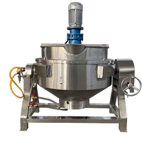 Marmite de cuisson et de mélange à double enveloppe en acier inoxydable 500L avec agitateur de type grattoir pour pâtes épaisses et sauces