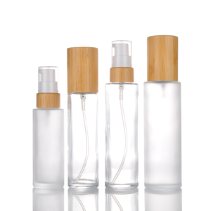 Flacon pompe en verre 100/120/150/200 ml avec bouchon en bambou, distributeur de <span class=keywords><strong>mousse</strong></span> cylindrique pour savon, sérigraphie, nettoyant visage, cils - Product Image 2