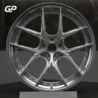 Para BMW M3 M4 Benz C63 AMG, Juego de 2 Ruedas Forjadas 6061-T6 de 5 Radios, Acabado Pulido y Cepillado, Cóncavas Profundas, 17-24 Pulgadas, 5x112 5x120