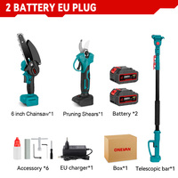Sécateur électrique sans fil ONEVAN à longue portée, cisailles de taille à batterie au lithium