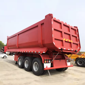 Camion à benne basculante auto-chargeur à quatre essieux de 50 tonnes, semi-remorque de 40 m3 avec benne arrière, remorque en acier d'occasion à prix compétitif - Product Image 6