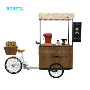 Motorfiets Mobiele Cafe Eten Bike Trailer Vending Winkelwagen Elektrische Gemotoriseerde Food Truck 3 Wiel voor Verkoop