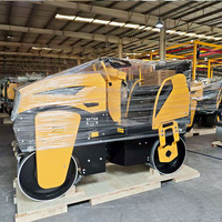 Mini-compacteur routier vibrant à double tambour, moteur diesel, 1T, pour travaux de construction, asphalte et sol