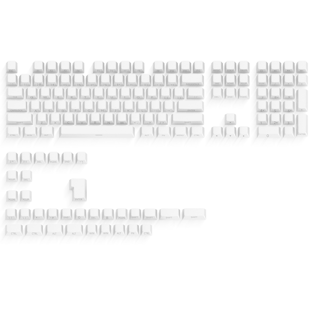 Factory Direct PBT Mechanical Side-printed Shine-through Cross-axis Dye-Sublimated White Cool Gaming 104 Keys 80 Keys Keycaps
