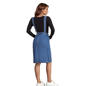Vente en gros de mode : Salopette en jean en coton pour femmes, style <span class=keywords><strong>jupe</strong></span> à bretelles, tendance - Product Image 4