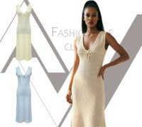 Robe midi en maille sans manches à col en V pour femme, taille empire, avec nœud, ajourée, moulante, ourlet festonné, robe d'été pour femme