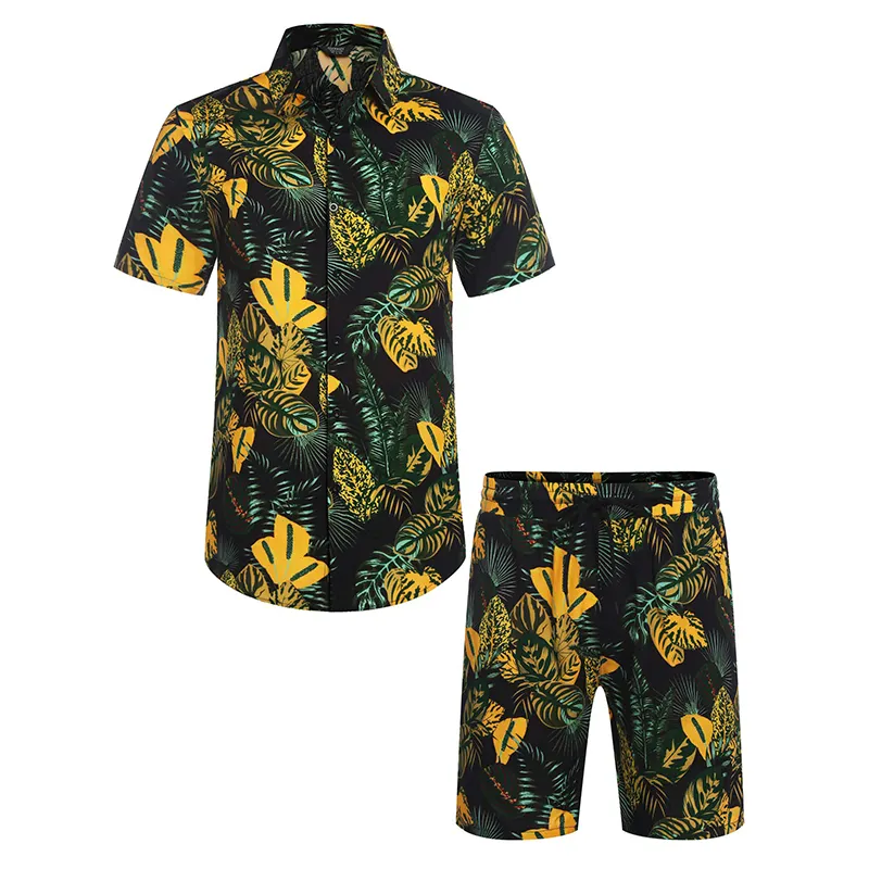 Anpassbare hawaiian ische Bade bekleidung Beach wear Männer Sexy Herren Designer Summer Gym Swim Beach Shirts und Shorts