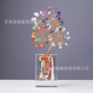 Natural <b>Crystal</b> <b>Chip</b> Money Tree Ornament Handmade Rectangle Home Decoration Gift - Product Image 4