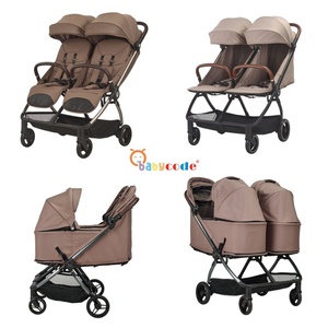 Poussette double pliable OEM 2-en-1 pour jumeaux, landau et chariot de voyage pour nouveau-nés et tout-petits - Product Image 5