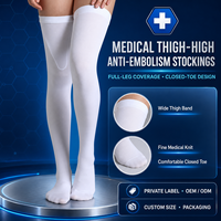 Chaussettes de compression mi-mollet Maso Medical à bout fermé, bas anti-embolie avec large bordure pour la prévention des varices