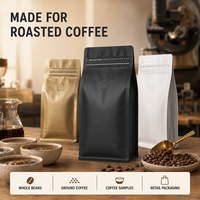 Bolsas de Café con Fondo Plano y Válvula de Desgasificación, Cierre Lateral, 125g 250g 500g 1kg, Disponibles en Stock