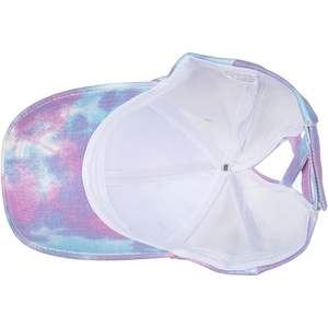 2025 Sombrero de 5 paneles con tinte de corbata para mujer 100% Patrón de puntos cruzados de terciopelo de poliéster para coleta de moño alto desordenado - Product Image 5