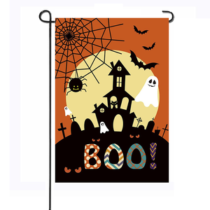 Venta al por mayor 12x18 doble cara sublimación calabaza bruja Feliz Halloween arpillera <span class=keywords><strong>jardín</strong></span> bandera vacaciones exterior patio decoraciones - Product Image 6